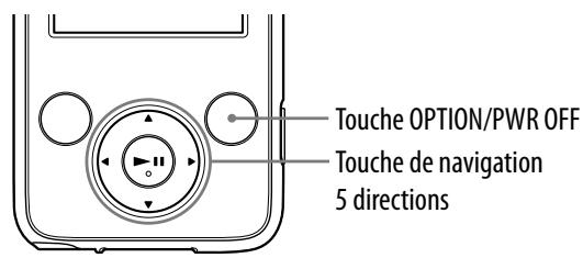 SONY NWZ-E436F - Utilisation de la touche OPTION - 2