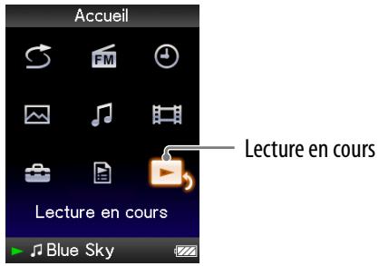 SONY NWZ-E436F - Affichage de l'écran « Lecture en cours » - 1