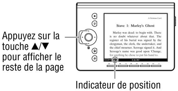SONY PRS-300 - A propos de la division de l'écran lorsque l'orientation de l'écran est horizontale - 1