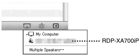 SONY RDP-XA700IP - Sélectionnez « RDP-XA700iP » dans le menu AirPlay d'iTunes ou de votre iPhone, iPod touch ou iPad. - 2