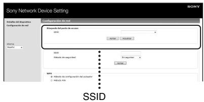SONY RDP-XA700IP - Selección el SSD del enrutador/punto de acceso de la LAN inalámbrica y, a continuación, introduzca la clave de seguridad (si es Needed). - 1