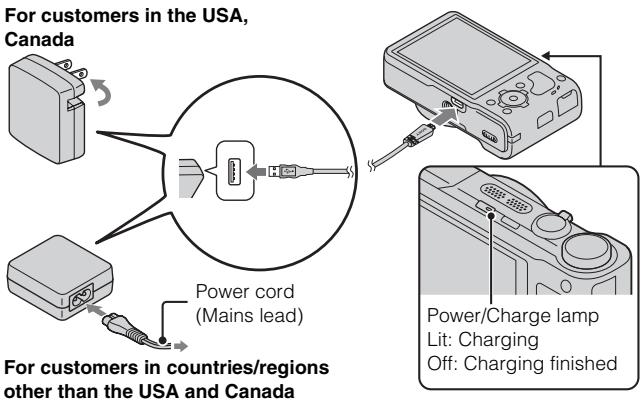 SONY CYBER-SHOT DSC-HX9 - Charging the battery pack - 1