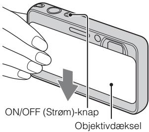 SONY CYBER-SHOT DSC-T110D - Tryk objektivdaekslet nedad. - 1