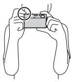 SONY CYBER-SHOT DSC-T110D - Sujete la cármara sin moverla como se muestra en la ilustracion. - 1