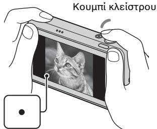 SONY CYBER-SHOT DSC-T110D - NaŋoTe To kouμπi Tou Kλειστροu μεχρι Tn μεση Tns δiaβρομης για εστίαη. - 1