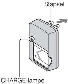 SONY CYBER-SHOT DSC-T110D - Sett batteriet inn i batteriladeren. - 1