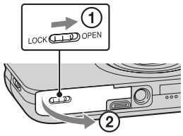 SONY CYBER-SHOT DSC-WX9 - Isättning av ett minneskort (säljs separat) - 1