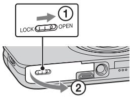 SONY CYBER-SHOT DSC-WX9 - Vlození pamětové karty (prodáva se samostatné) - 1