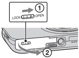 SONY CYBER-SHOT DSC-WX9 - Einsetzen des Akkus - 1