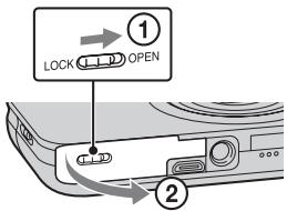 SONY CYBER-SHOT DSC-WX9 - Muistikortin (myydään erikseen) asettaminen - 1