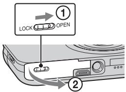 SONY CYBER-SHOT DSC-WX9 - Inserting a memory card (sold separately) - 1