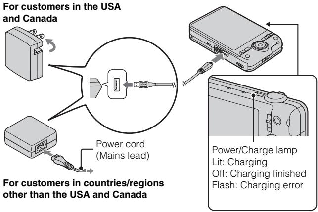 SONY CYBER-SHOT DSC-WX9 - Charging the battery pack - 1
