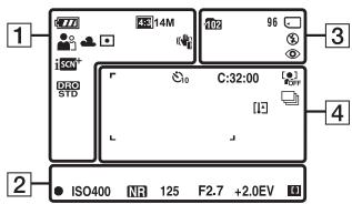 SONY DSC-W530 - Lista ikon wyświetlanych na ekranie (podczas wykonywania zȩść) - 1