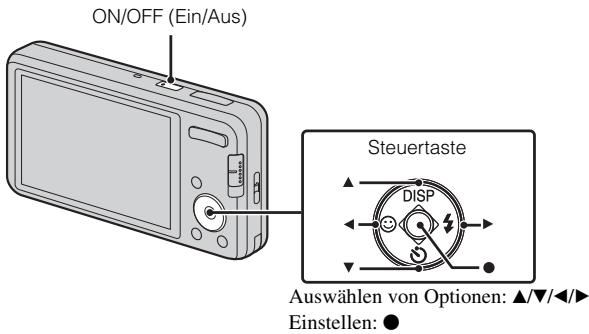 ON/OFF (Ein/Aus) Steuertaste DISP Auswählen von Optionen: ▲/▼/◄/► Einstellen: ●