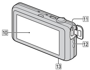 Diagram of a digital camera with numbered parts labeled 10, 11, 12, and 13
