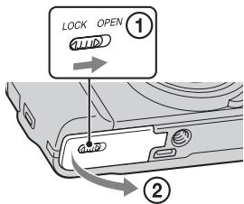 SONY CYBER-SHOT DSC-HX9 - Wkladanie karty pamięci (sprzedawana oddzielnie) - 1