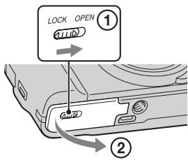 SONY CYBER-SHOT DSC-HX9 - Een geheugenkaart (los verkrijgbaar)plaatsen - 1