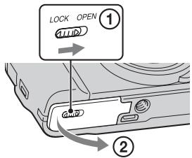 SONY CYBER-SHOT DSC-HX9 - Einsetzen einer Speicherkarte (getrennt erhältlich) - 1