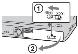 SONY CYBER-SHOT DSC-WX80B - Indsættelse af et hukommelseskort (sælges separat) - 1