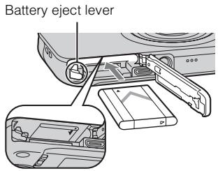 SONY CYBER-SHOT DSC-WX80B - Inserting the battery pack - 2