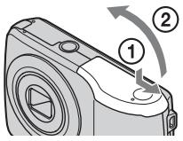 SONY DSC-S3000 - Insertion des piles/d'une carte mémoire (vendue séparément) - 1