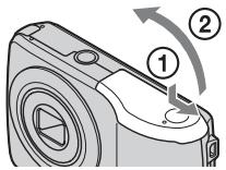 SONY DSC-S3000 - Inserción de las pilas o de una tarjeta de memoria (se venden por分开) - 1