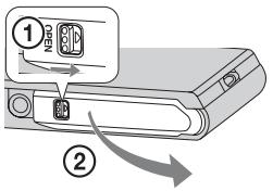 SONY DSC-TX30 - Indsættelse af et hukommelseskort (sælges separat) - 1