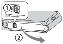 SONY DSC-TX30 - Een geheugenkaart plaatsen (los verkrijgbaar) - 1