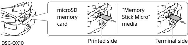 SONY QX10 - Inserting a memory card - 1
