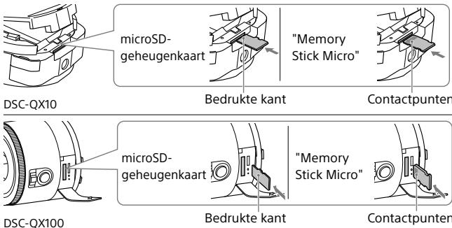 SONY DSC-QX10 - Een geheugenkaart plaatsen - 1