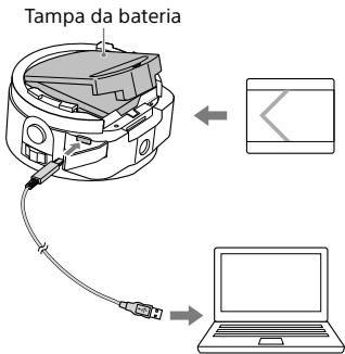 SONY DSC-QX10 - Carregar a bateria - 1