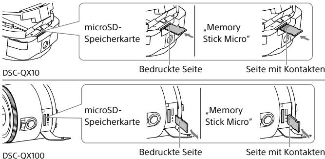 SONY DSC-QX10 - Einsetzen einer Speicherkarte - 1