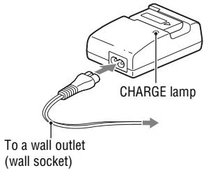 SONY A37, ALPHA SLT-A37 - Connect the battery charger to the wall outlet (wall socket). - 2
