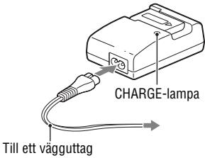 SONY A37, ALPHA SLT-A37 - Anslut batteriladdaren till vägguttaget. - 2