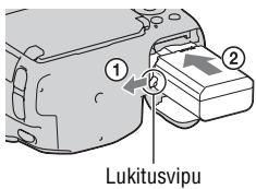 SONY A37, ALPHA SLT-A37 - Akun/muistikortin (myydään erikseen) asettaminen paikalleen - 2