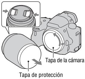 SONY A37, ALPHA SLT-A37 - Quite la tapa de la cámara y la tapa de protección de la parte trasera del objetivo. - 1