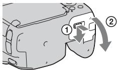 SONY A37, ALPHA SLT-A37 - Sätta i batteripaketet/minneskortet (säljs separat) - 1