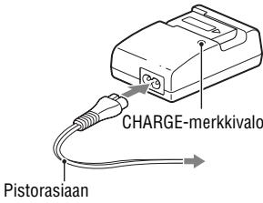SONY A37, ALPHA SLT-A37 - Kytke akkulaturi lähimpään pistorasiaan. - 2