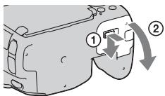 SONY A37, ALPHA SLT-A37 - Insertion de la batterie/carte mémoire (vendue séparément) - 1