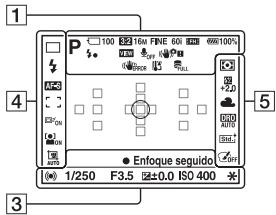 SONY A37, ALPHA SLT-A37 - Lista de iconos en pantalla - 2
