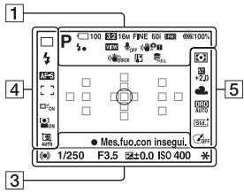 SONY A37, ALPHA SLT-A37 - Elenco delle icone sullo schermo - 2