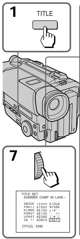 SONY CCD-TR87 - Notes on the title - 1