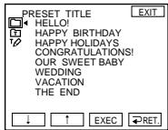 PRESET TITLE HELLO! HAPPY BIRTHDAY HAPPY HOLIDAYS CONGRATULATIONS! OUR SWEET BABY WEDDING VACATION THE END