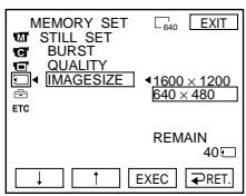 SONY DCR-IP210E - Selecting the size of still image - 3