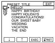PRESET TITLE HELLO! HAPPY BIRTHDAY HAPPY HOLIDAYS CONGRATULATIONS! OUR SWEET BABY WEDDING VACATION THE END