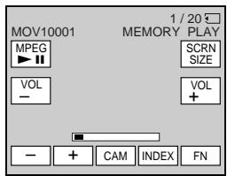 MOV10001 1 / 20 MEMORY PLAY MPEG SCRN SIZE VOL + VOL - + CAM INDEX FN