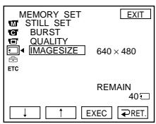 SONY DCR-IP210E - Selecting the size of still image - 5