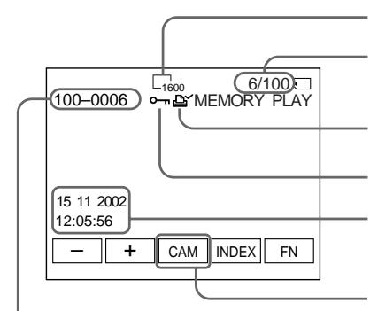SONY DCR-IP220E - Screen indicators during still image playback - 1