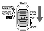 SONY DCR-IP5E - Press OPEN to open the LCD panel. - 2