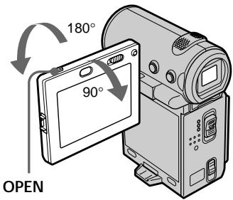 SONY DCR-IP5E - Adjusting the angle of the LCD screen - 1
